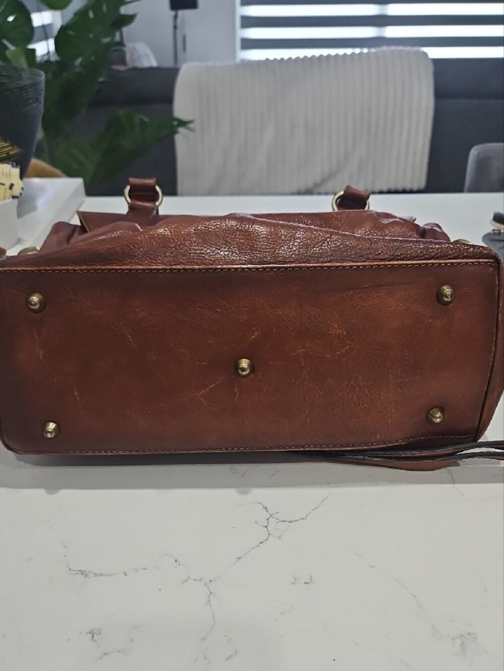 Pratezi Firenze - Brown Leather Satchel Handbag - Picture 4 of 12